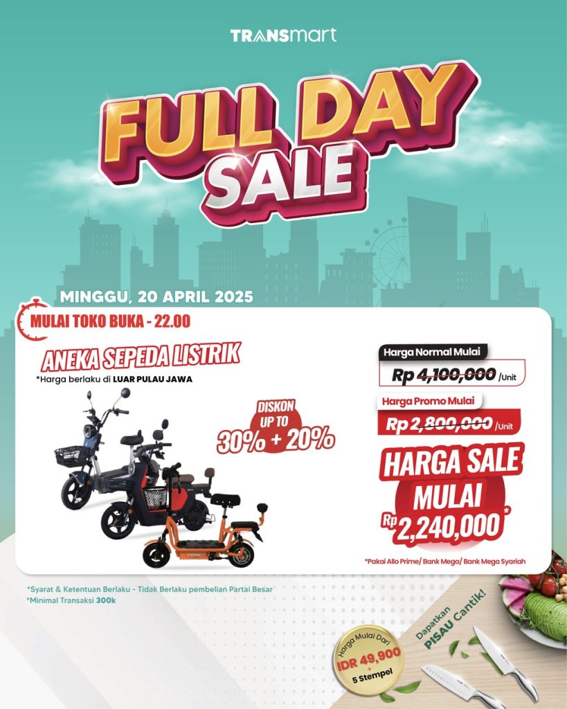 Gak Nyangka! Sepeda Listrik Murah Meriah di Transmart Full Day Sale!
