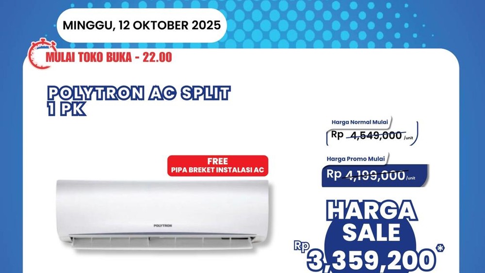 Kejutan! AC 1 PK Diskon Gila-gilaan di Transmart, Sikat Habis Sebelum Kehabisan!