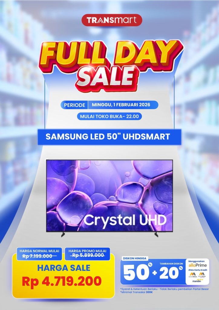 Pecah Rekor! Transmart Obral Smart TV 50 Inch Samsung, Diskonnya Bikin Dompet Auto Senyum: Ini Dia Triknya! Pecah Rekor! Transmart Obral Smart TV 50 Inch Samsung, Diskonnya Bikin Dompet Auto Senyum: Ini Dia Triknya!