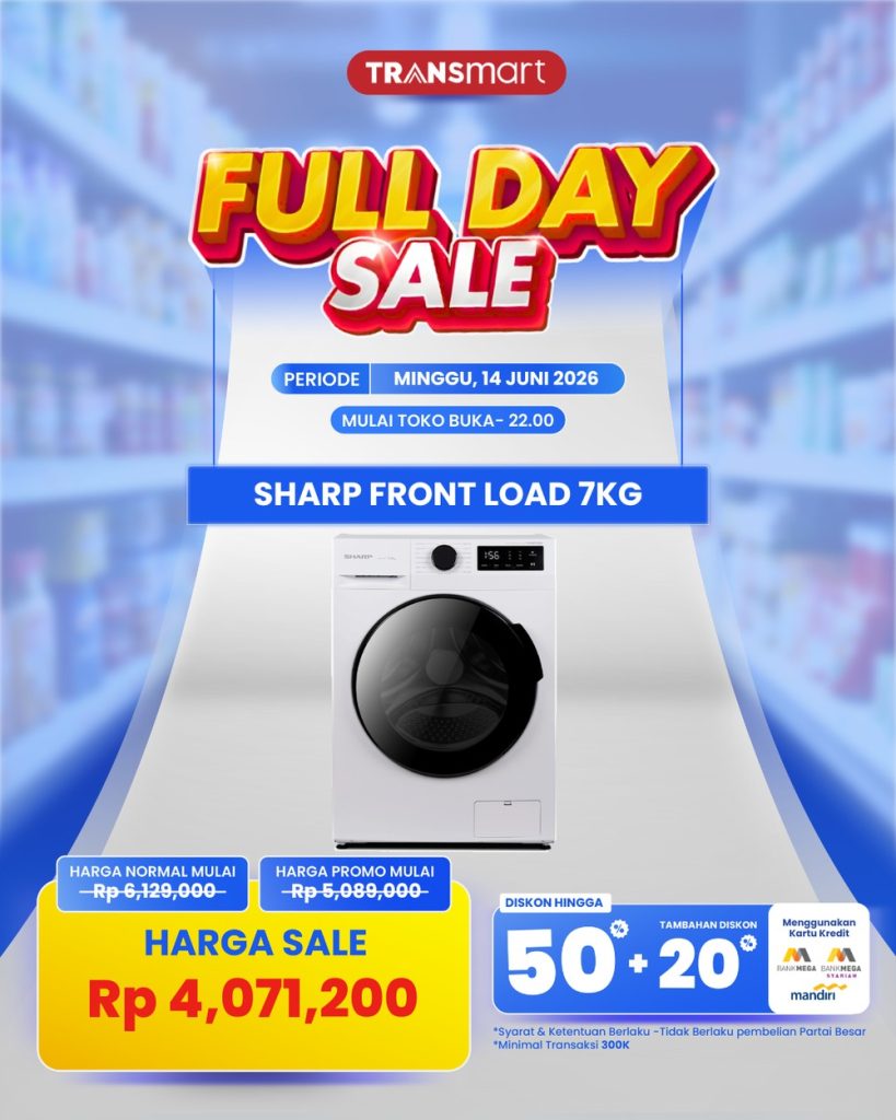 Jangan Kaget! Transmart Full Day Sale Bikin Harga Mesin Cuci Anjlok Rp 2 Juta, Ini Waktu dan Caranya!
