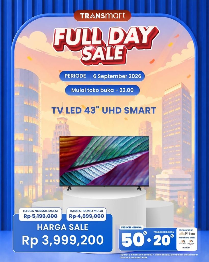 Terbongkar! Transmart Bikin Harga TV 43 Inci Anjlok Lebih dari Sejuta, Ini Triknya Agar Tak Ketinggalan!