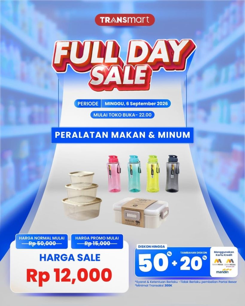 Jangan Kaget! Transmart Full Day Sale Bikin Dompet Tersenyum, Peralatan Makan & Minum Premium Kini Hanya Rp 12 Ribuan! Intip Rahasia Hematnya! Jangan Kaget! Transmart Full Day Sale Bikin Dompet Tersenyum, Peralatan Makan & Minum Premium Kini Hanya Rp 12 Ribuan! Intip Rahasia Hematnya!