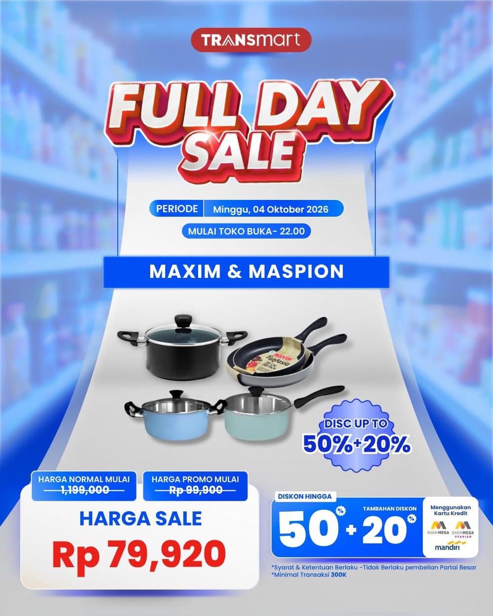 Diskon Gila Transmart: Panci Mulai 79 Ribu